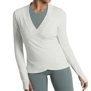 Athleta Light Gray Wrap Sweatshirt
